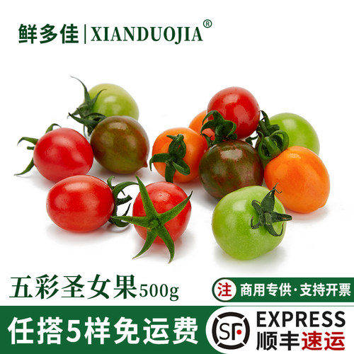 五彩圣女果新鲜彩色小番茄装饰