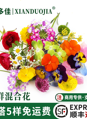 新鲜鲜花食用花三色堇玫瑰花摆盘装饰花草日料刺身烘焙蛋糕绣球花