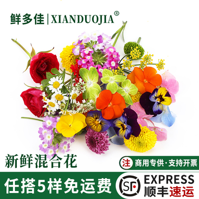 新鲜鲜花食用花三色堇玫瑰花装饰