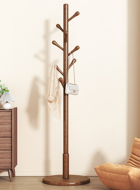 实木衣架落地衣帽架卧室家用挂衣架简易立式挂衣杆室内客厅挂包架