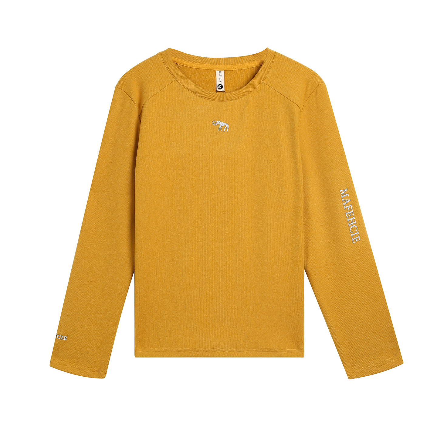 磨毛德绒长袖女圆领打底衫抓绒衣