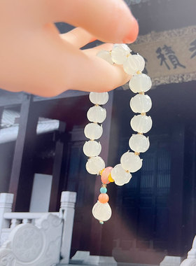 香积流通处好运连连白手链手串时尚礼物水晶天琉璃百搭佛珠寺