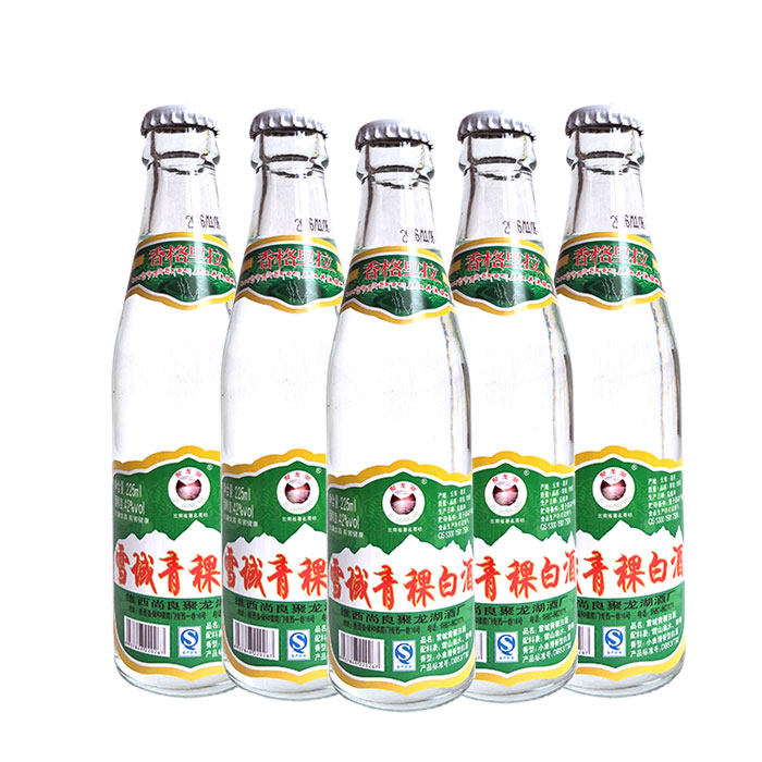 雪域青稞白酒225mlX6/12瓶 46度 云南迪庆特产 聚龙湖青稞酒小瓶