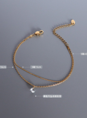 marka法国bracelet轻奢双层带钻