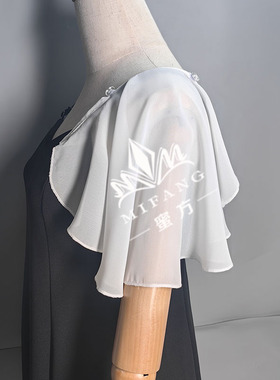 喇叭袖遮粗手臂夏季黑色遮肩短袖配吊带可拆卸假袖子婚纱礼服配饰