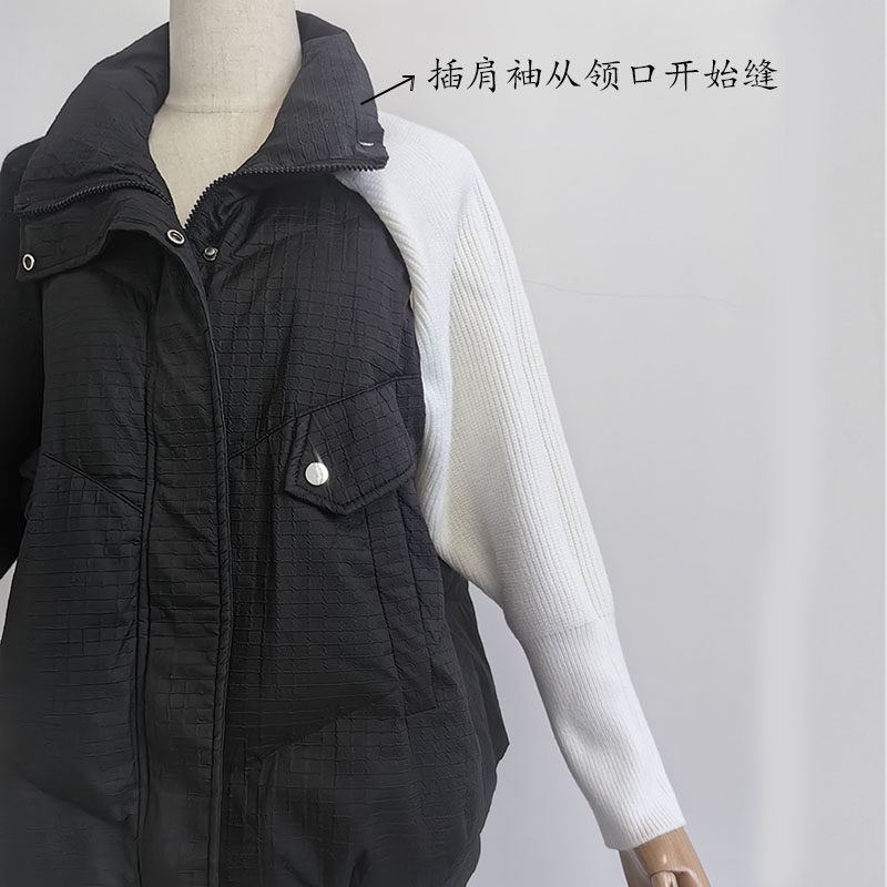 毛线针织假袖子接无袖衣服插肩袖