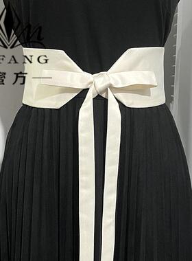 双面缎宽腰带系结气质复古中式腰封装饰连衣裙汉服束腰通用百搭