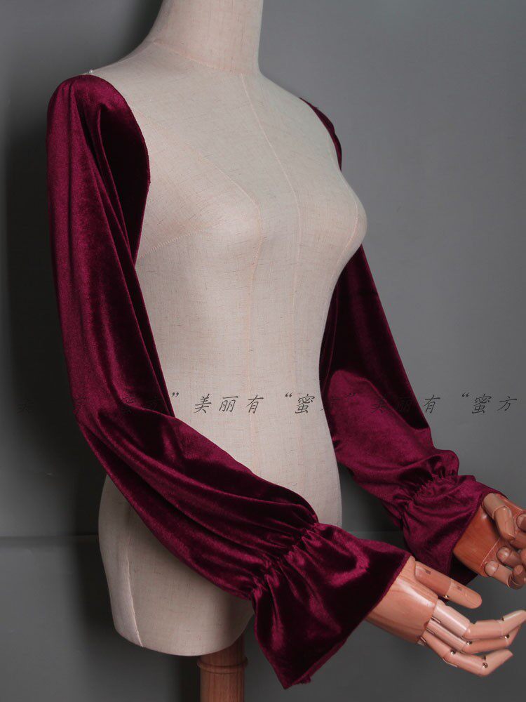 VELVET WHITE LONG SLEEVE AUTUMN WINTER WARM THICK TREND VERSATILE WOMENS BLACK SLEEVE SLEEVELESS FAKE SLEEVE CUSTOM DIY CUFFS