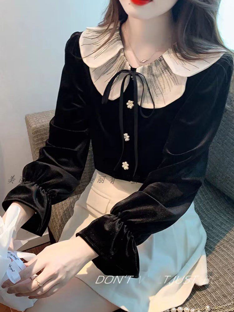 VELVET WHITE LONG SLEEVE AUTUMN WINTER WARM THICK TREND VERSATILE WOMENS BLACK SLEEVE SLEEVELESS FAKE SLEEVE CUSTOM DIY CUFFS