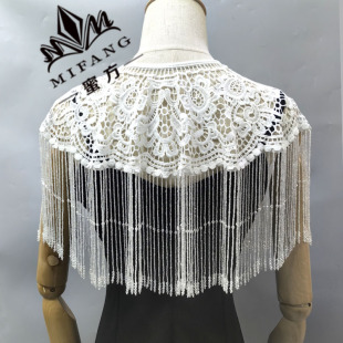 水晶流苏云肩复古中式刺绣披肩假领新款旗袍百搭蕾丝四季时尚穿搭