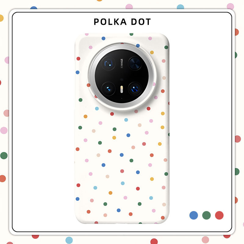 「圣诞波点」适用华为MATE60PRO磨砂硬壳MATE50PRO手机壳半包肤感保护套MATE70PRO新款高级感小众日韩清新女