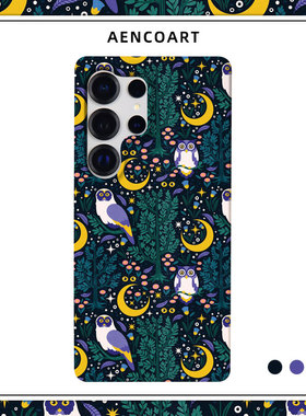 「童话森林系列猫头鹰」适用三星S25Ultra手机壳S24Ultra半包磨砂硬壳S24保护套S25全包肤感卡通个性欧美原创