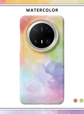 「日落」适用华为MATE80PROMAX磨砂硬壳MATE70PRO+手机壳MATE60半包肤感MATE50保护套40简约水彩创意小清新女