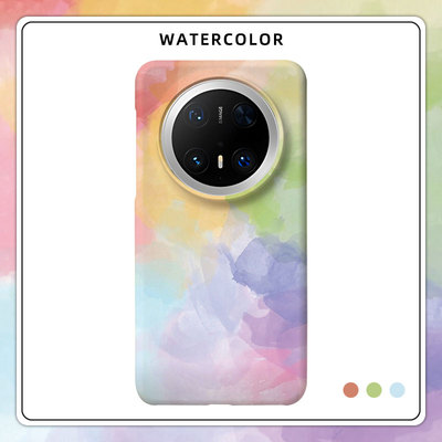 「日落」适用华为MATE60PRO磨砂硬壳MATE50手机壳MATE40半包肤感保护套MATE70PRO简约水彩创意小清新女