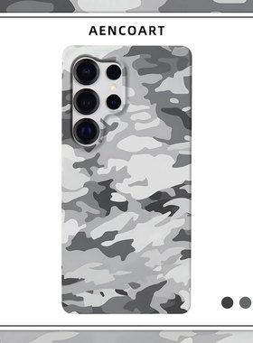 「迷彩玩家深灰色」适用三星S25Ultra手机壳S24Ultra半包磨砂硬壳S24保护套S25+全包肤感原创小众涂鸦情侣