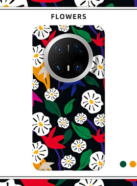 「遇见花卉系列花梦」适用华为MATE80PROMAX磨砂硬壳MATE70PRO+手机壳60半包肤感50保护套40文艺少女黑色花朵