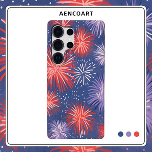「绚丽烟花」适用三星GalaxyS26Ultra手机壳S25u半包磨砂硬壳S24 保护套plus全包肤感原创日韩创意艺术氛围感