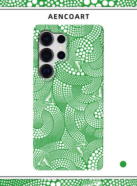绿色波点蛇适用三星S25Ultra手机壳S24Ultra半包磨砂硬壳S24保护套S25+全包肤感plus个性小众潮牌男女款艺术