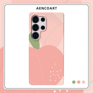 「遇见系列桃子」适用三星GalaxyS26Ultra手机壳S25u半包磨砂硬壳S24 保护套plus全包肤感原创日韩少女简约粉