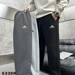 直筒休闲长裤 芙蓓6338款 高腰男款 2025冬加厚家绒奥粒绒新款 子 卫裤