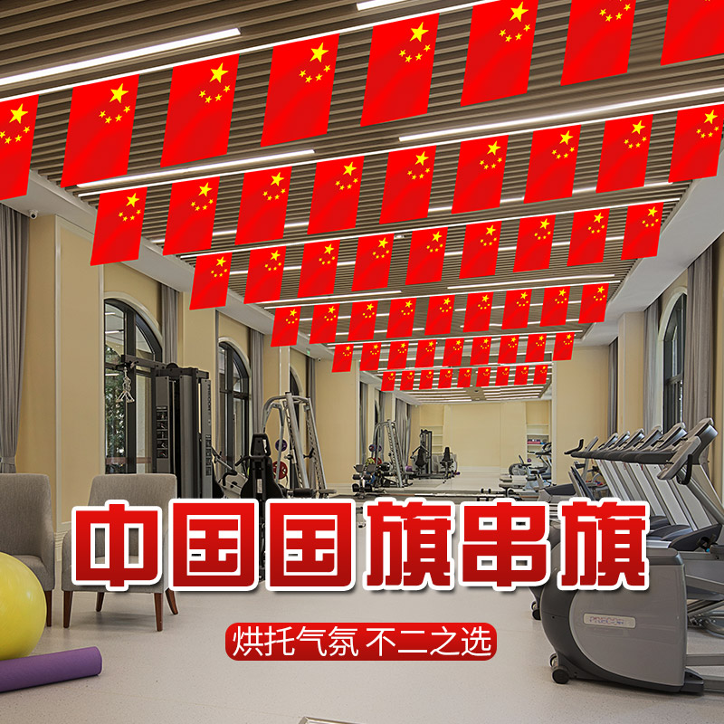 8号7号中国小国旗串旗挂旗吊旗小彩旗会场布置国庆五星红旗装饰