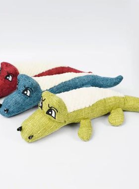 Pet Plush Toy for Dogs Cats - 3-Color Crocodile Design, Chew