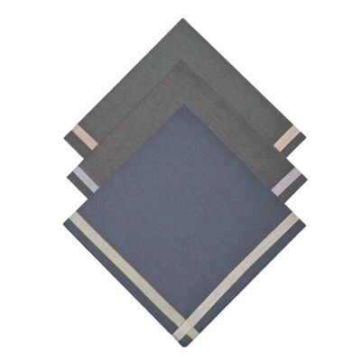 Thin sensing 3PCS pure cotton plain satin gentleman handkerc