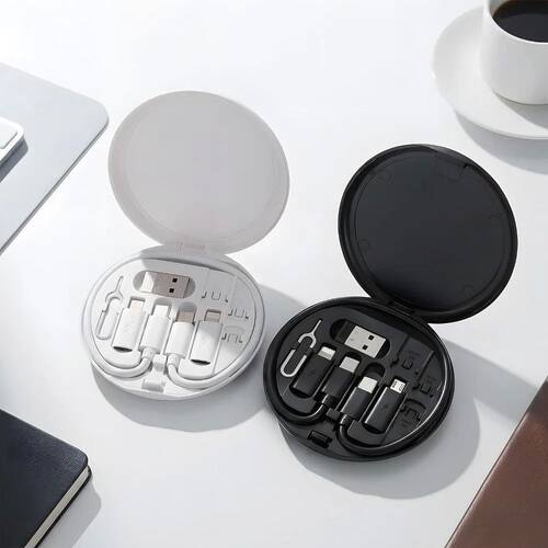 2 Pcs Storage Box Portable Multi-Functional Data Cable Compa