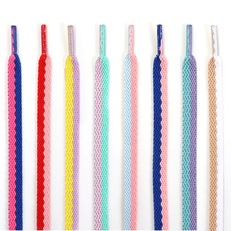 Two-color Flat Shoelaces Off Sneaker White Shoe Laces Precis