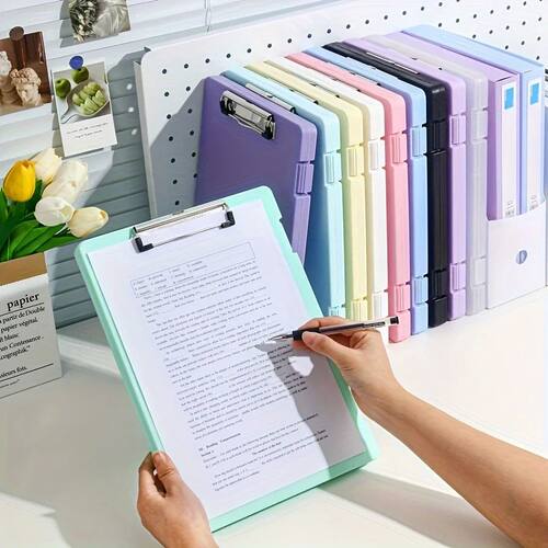 1pc A4 writing board file box, 2-in-1 A4 document and photo