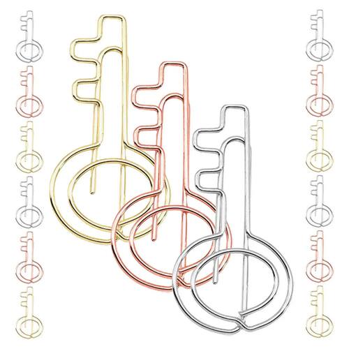 30Pcs Multi-Use Paper Clips Metal Key Shape Small Decorative