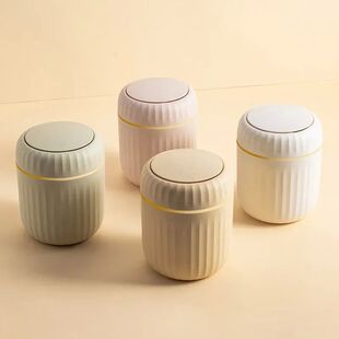 Mini Desktop Trash Can with Lid Garbage Waste Bin Organizer