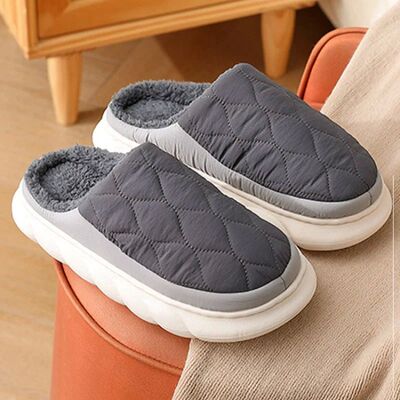 Eyriphy New Winter Warm Fur Plush Slippers Men Soft Cozy Out