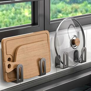 2Pc/set Cutting Board Pot Cover Rack Sink Sponge Organizer