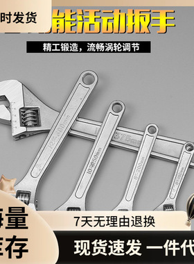 Threaded steel adjustable wrench opening plate