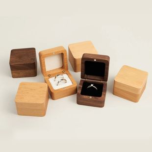 Blank Wood Jewelry Box Wedding Ring Box Earring Rings Jewelr