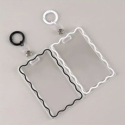 Clear Acrylic Card Holder with Key Ring - Durable Protective