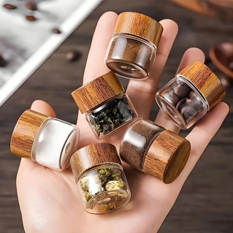 6 - Pack Mini Glass Dispenser Bottles - Ounce Portable Conta