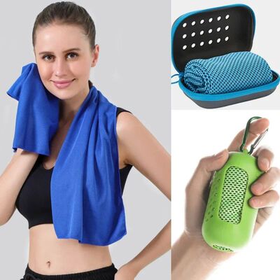 Portable Mini Silica Gel Set Cold Towel Polyester Fiber Outd