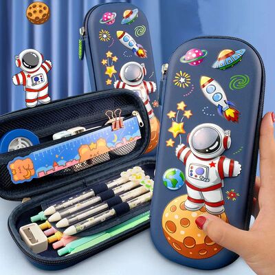 3D EVA cute pencil case boy astronaut pencil bag school supp