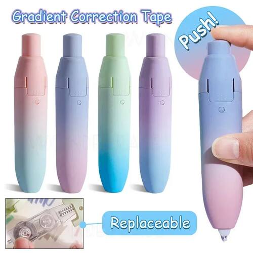 Replaceable Core Correction Tape Cute Gradient Color Pen Sha