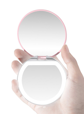 Portable Mini Makeup Mirror Compact Pocket USB Chargeable Tw