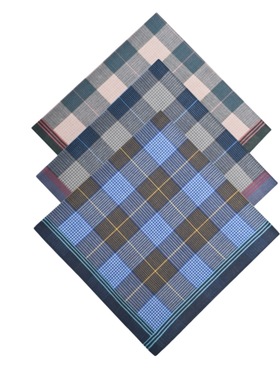 Dark checkered cotton handkerchief classic 40cm