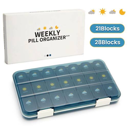 21/28Grid Pill Box Large Capacity Pill Box Pill Medicine Sto