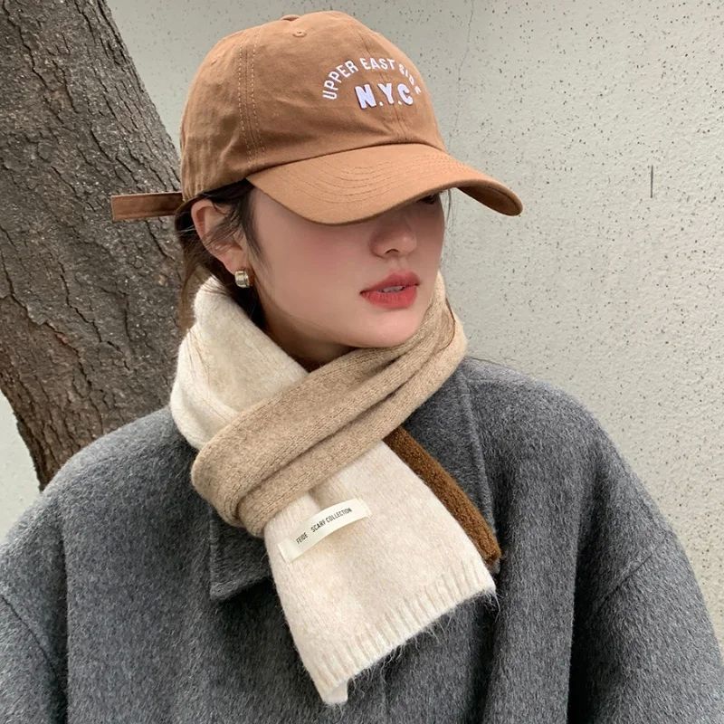 Fashion Solid Kintted Winter Scarf for Women Thick Warm Cash