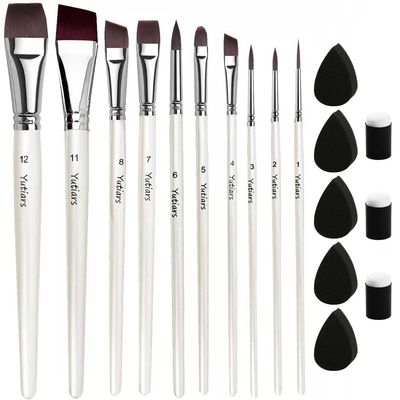 18Pcs Paint Brushes Set Include10Pcs Face Paint Brushes and