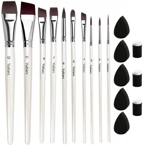 18Pcs Paint Brushes Set Include10Pcs Face Paint Brushes and