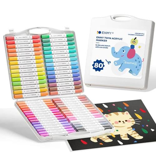 ENMY Acrylic Markers Dual-Tip FastDrying Waterproof Colorful