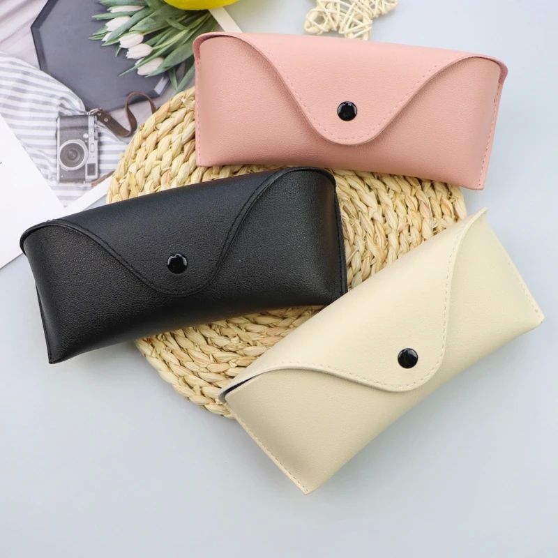 Durable Leather Eye Glasses Sunglasses Hard Case Convenient