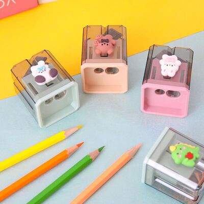 Mini Cute Cartoon Two Hole Sharpener Pencil Kawaii Stationer